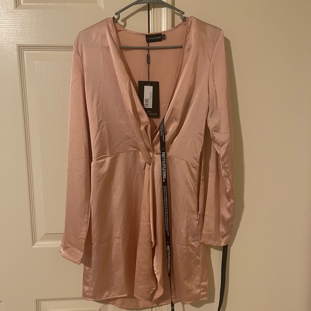 Blush satin dress